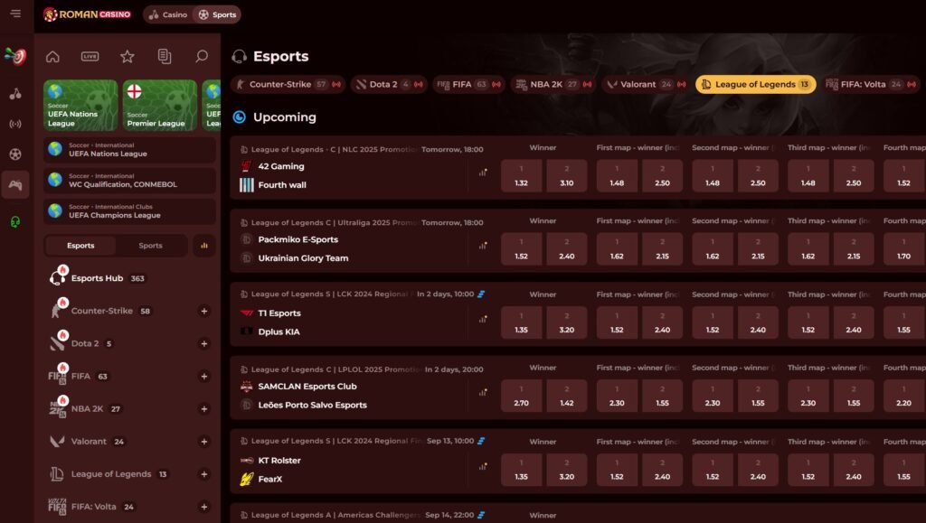 mondiale lol 2024 pagina esports roman casino